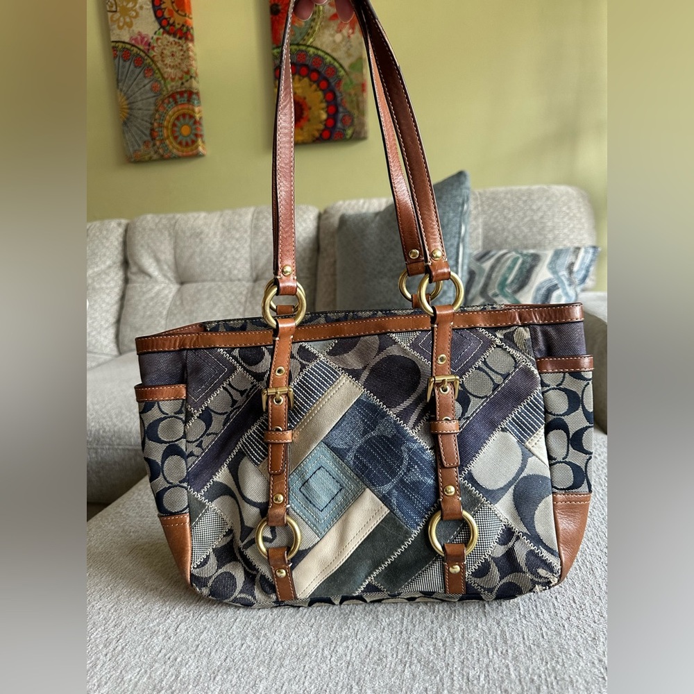 Denim patchwork Coach Bag